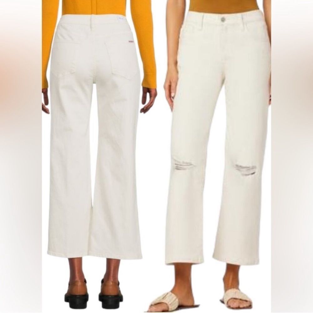 Hudson Rosalie Cream High Rise Wide Leg Jeans
GG6